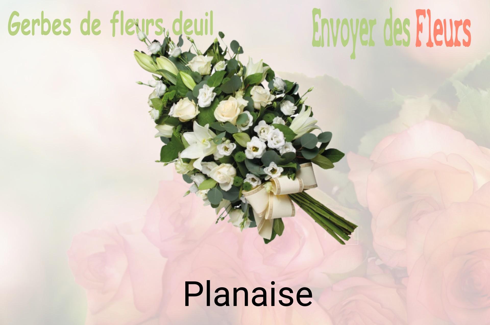 Gerbe de fleurs de deuil livrée à Planaise